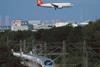 Airplane and a train