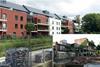 Malings project - a brownfield site (inset) in Newcastle has been turned into residential