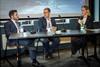L-R: Diederik Schol (KKR), Marcus de Minckwitz (Savills) and moderator Isobel Lee (PropertyEU)