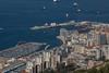 Aerial view of Gibraltar's coastline and marina