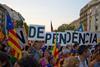 catalonia independence protest in barcelona on 11 september 2017