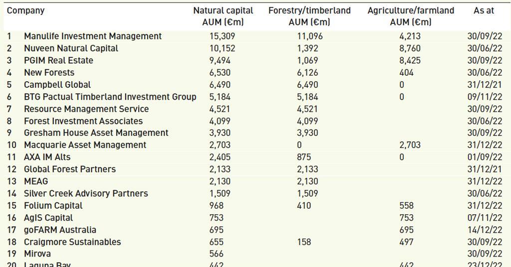 Natural capital convergence of forestry and agriculture investment