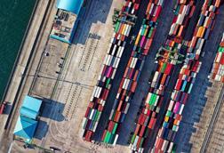 Port, shipping containers