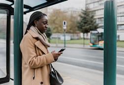 Generated image of a person waiting for public transport