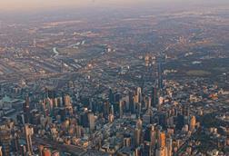 Aerial view of Melbourne, Victoria, Australia