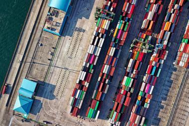 Port, shipping containers
