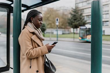 Generated image of a person waiting for public transport