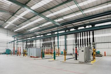 Generated image of an electricity grid and maintenance warehouse