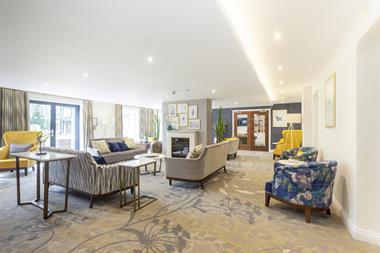 Club room at Birchgrove assisted-living home in Sidcup, UK