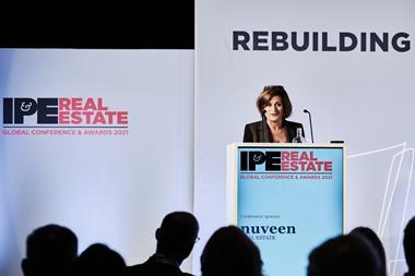 Nathalie Palladitcheff speaking at the IPE Real Estate Global Conference & Awards 2021