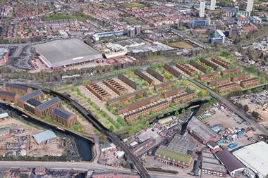 Wavensmere Homes' aerial visual of Wolverhampton Canalside South