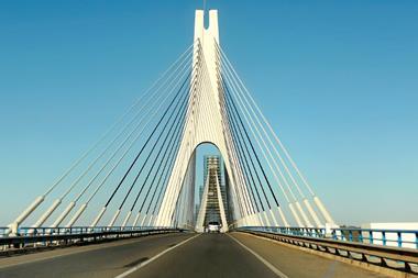 The Guadiana International Bridge connects Spain and Portugal