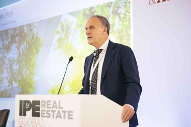 David Ironside of LaSalle, speaking at the IPE Real Estate conference in Milan