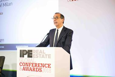Guiseppe Sala, mayor of Milan, at the IPE Real Estate Global Conference & Awards 2018