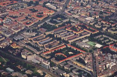Berlin residential, aerial shot
