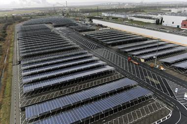 Car park canopy solar PV project in northern France, sold by Glennmont Partners in 2019