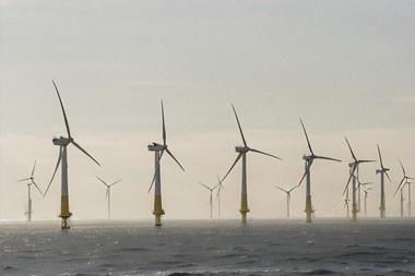 Generated image of an offshore wind farm