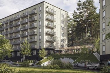 Barings building project in central Skogås