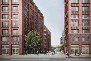 Impression of new affordable housing at former BBC Television Centre site in London