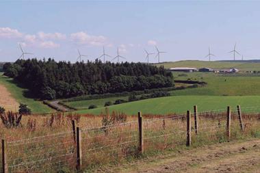 Wind farm at Kirk Hill in Ayrshire, Scotland