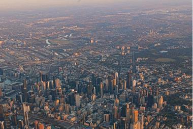 Aerial view of Melbourne, Victoria, Australia