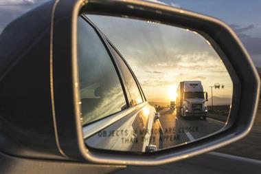 Image in car wing mirror