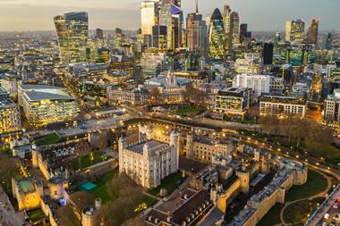 Bird's eye view of London