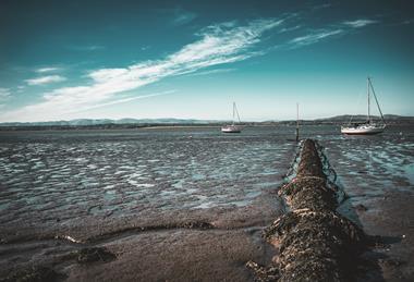 Sewage pipe on beach