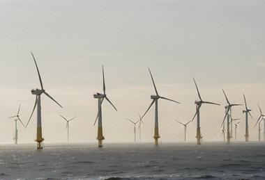 Generated image of an offshore wind farm