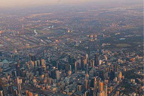 Aerial view of Melbourne, Victoria, Australia