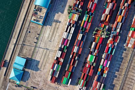 Port, shipping containers