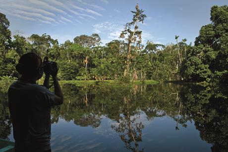Ecuador - tourist-taking-photos-amazon-rainforest