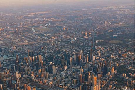 Aerial view of Melbourne, Victoria, Australia