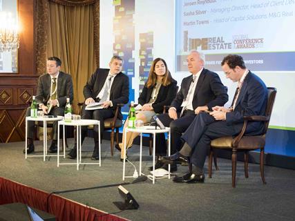 Investment structures panel at the IPE Real Estate conference in Milan