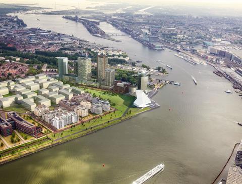 bird s eye view of y towers development image team v visualisation by zwartlicht
