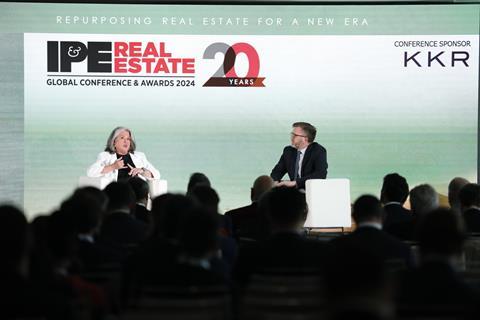 Julie Donegan, CalSTRS and Richard Lowe, IPE Real Estate conference 2024