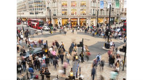 shoppers at Oxford Circus