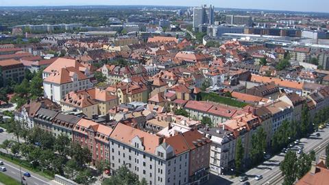 The renovated office building was located in Munich''s Westend district.