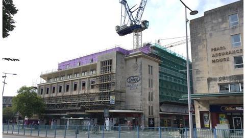The Derrys department store site in Plymouth, now completed
