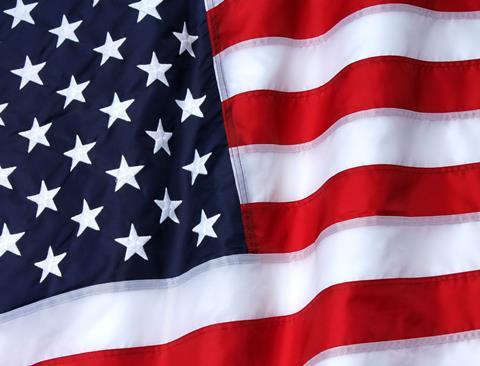 nylon american flag closeup
