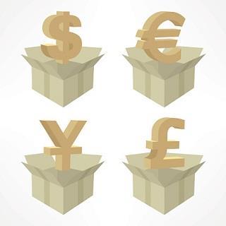 dollar euros yen and pound symbols 320